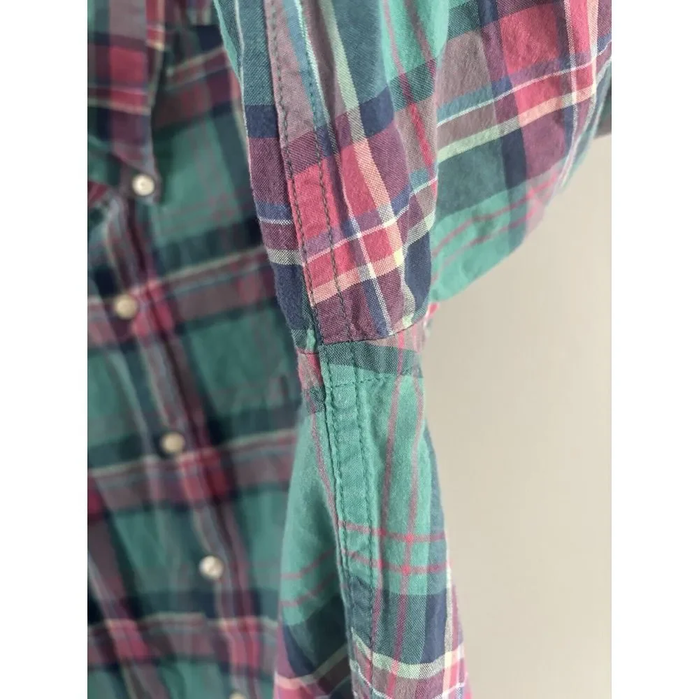 J. Crew Summer‎ Plaid Button Down Shirt Men's Size Large Business Casual